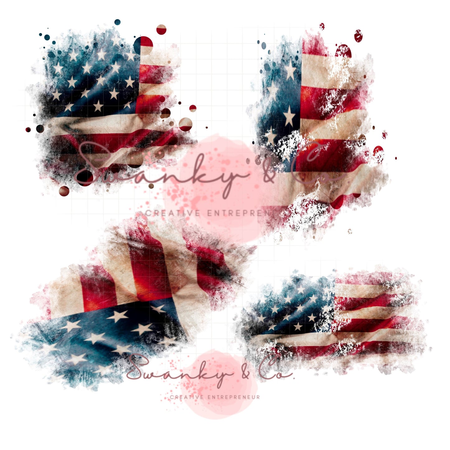 Digital Artwork, American Flag Patches Png for Sublimation